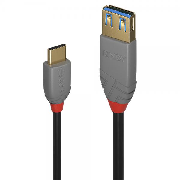 LINDY CAVO ADATTATORE USB 3.1 TIPO C/A ANTHRA LINE, 15CM [36895]