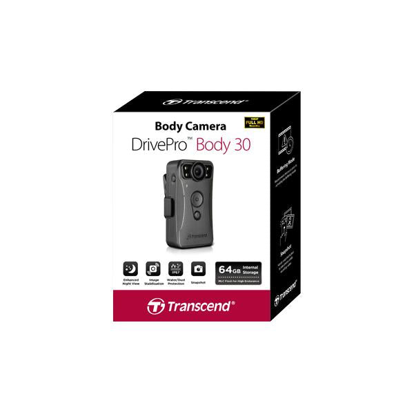 TRANSCEND BODYCAM DRIVE PRO BODY 30 64GB BT WI-FI INFRAROSSI [TS64GDPB30A]