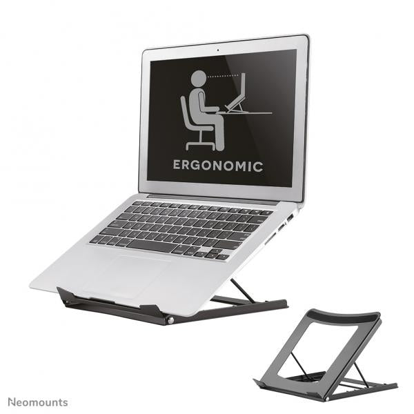 Neomounts Laptop Stand - 10-16inch - Max 5 kg - 5 Height Positions - Foldable - Compact - Universal - Black [NSLS075BLACK]