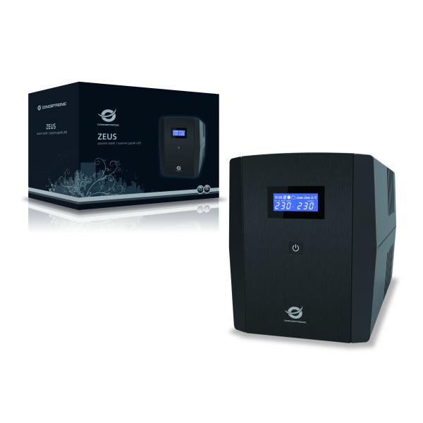 Conceptronic 2200VA 1320W UPS - IEC x 3 - Schuko x 2 - HID USB - AVR [ZEUS04EM]