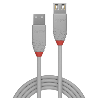 LINDY CAVO 0,5M USB 2.0 KABEL AM / AF, COOL GREY [36711]