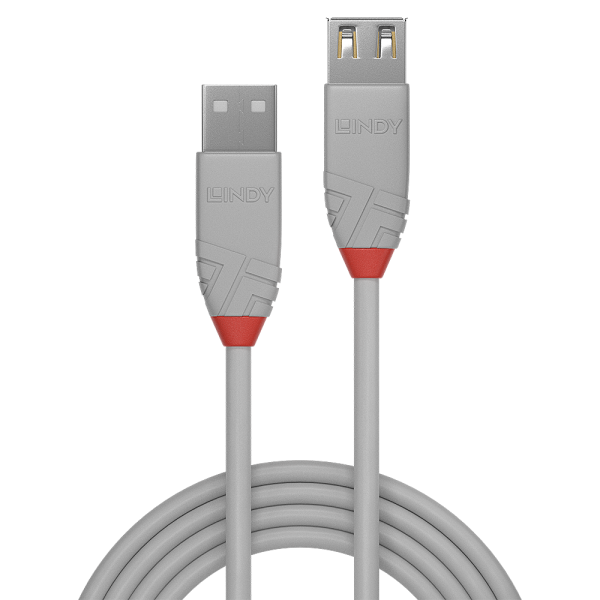 LINDY 2M USB 2.0 KABEL AM/AF GREY [36713]