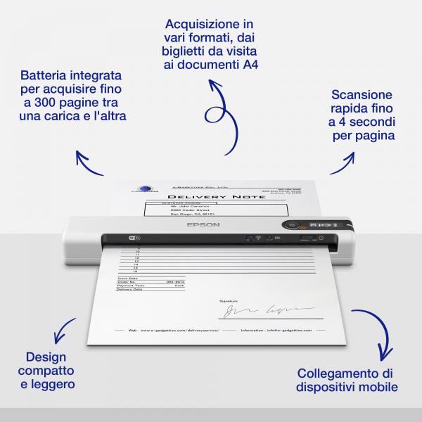 EPSON SCANNER DOCUMENTALE WORKFORCE A4 DS-80W [B11B253402]