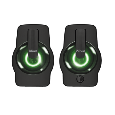 TRUST SET ALTOPARLANTI SPEAKERS 2.0 12W PICCO (6W RMS) ILLUMINATI LED RGB - GEMI - NERO [22948]