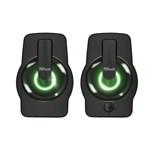 TRUST SET ALTOPARLANTI SPEAKERS 2.0 12W PICCO (6W RMS) ILLUMINATI LED RGB - GEMI - NERO [22948]