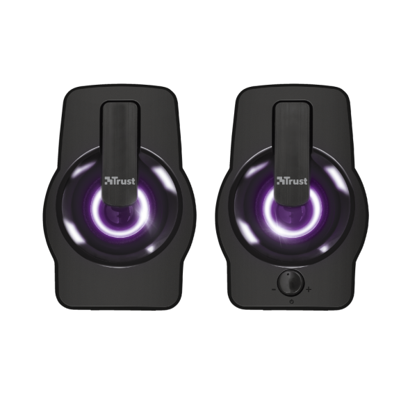 TRUST SET ALTOPARLANTI SPEAKERS 2.0 12W PICCO (6W RMS) ILLUMINATI LED RGB - GEMI - NERO [22948]