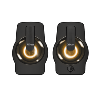 TRUST SET ALTOPARLANTI SPEAKERS 2.0 12W PICCO (6W RMS) ILLUMINATI LED RGB - GEMI - NERO [22948]