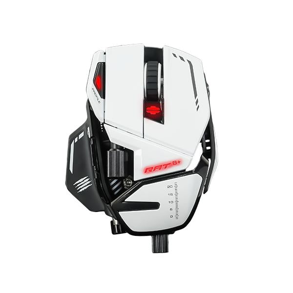 MAD CATZ GAMING MOUSE R.A.T. 8+ WHITE OTTICO ALLUMINIO +16K DPI 11xPUL PRG [MR05DCINWH000-0]