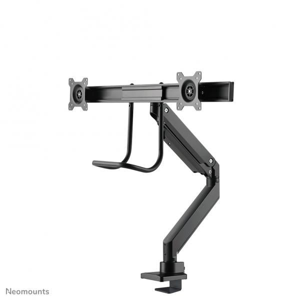 Neomounts Dual Crossbar Monitor Arm - 10-32inch - 1-8 kg/screen - Gas Spring - 180 Degrees - Stop Mechanism - Topfix - Black [NM-D775DXBLACK]