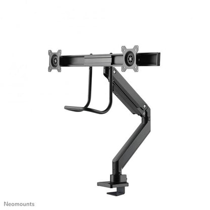 Neomounts Dual Crossbar Monitor Arm - 10-32inch - 1-8 kg/screen - Gas Spring - 180 Degrees - Stop Mechanism - Topfix - Black [NM-D775DXBLACK]