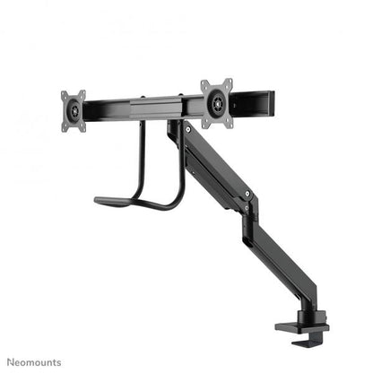 Neomounts Dual Crossbar Monitor Arm - 10-32inch - 1-8 kg/screen - Gas Spring - 180 Degrees - Stop Mechanism - Topfix - Black [NM-D775DXBLACK]