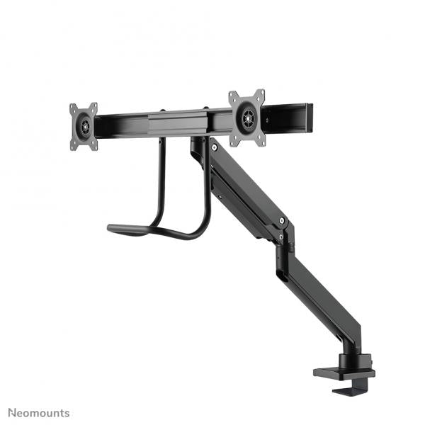 Neomounts Dual Crossbar Monitor Arm - 10-32inch - 1-8 kg/screen - Gas Spring - 180 Degrees - Stop Mechanism - Topfix - Black [NM-D775DXBLACK]