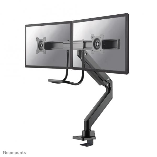Neomounts Dual Crossbar Monitor Arm - 10-32inch - 1-8 kg/screen - Gas Spring - 180 Degrees - Stop Mechanism - Topfix - Black [NM-D775DXBLACK]
