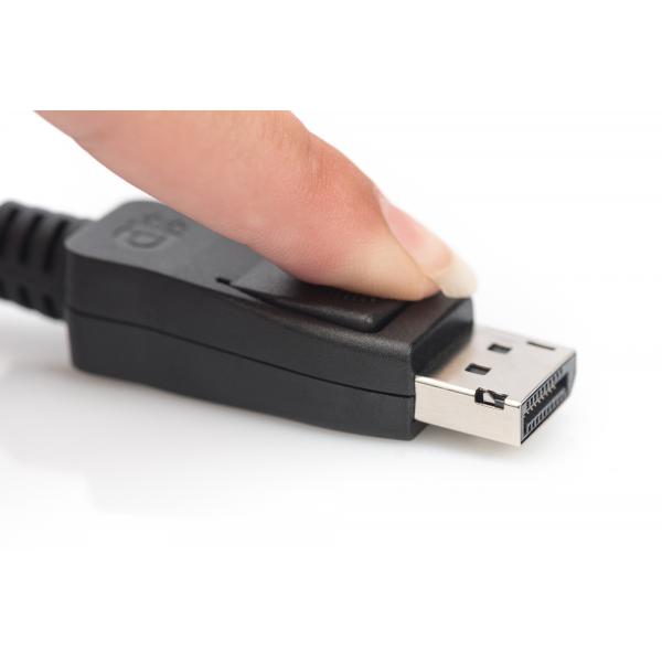 Digitus DisplayPort connection cable - DP M/M - 2m - w/lock - UHD 8K - Vers. 1.3/1.4 - Black [AK-340106-020-S]