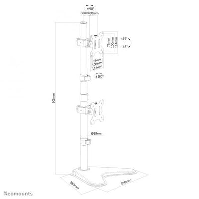 Neomounts FPMA-D550DDVBLACK Supporto per monitor 10-32" - installazione verticale [FPMA-D550DDVBLACK]