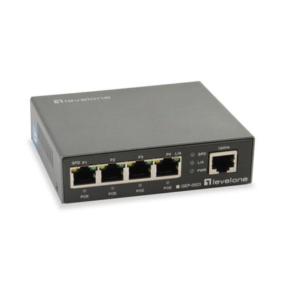 Level One 5-Port Gigabit PoE Switch - 802.3at/af PoE - 4 PoE Outputs - 60W [GEP-0523]