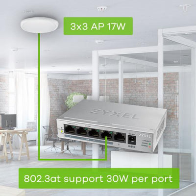 Zyxel GS1005HP Non gestito Gigabit Ethernet (10/100/1000) Supporto Power over Ethernet (PoE) Argento [GS1005HP-EU0101F]
