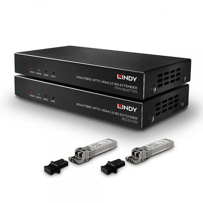 LINDY No. 38174 - Extender HDMI 4K60, IR, RS232 & Audio su Fibra Ottica, 300m/1000m [LIN-38174]