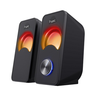 TRUST SET ALTOPARLANTI SPEAKERS 2.0 12W PICCO (6W RMS) ILLUMINATI LED RGB - ARYS - NERO [23120]