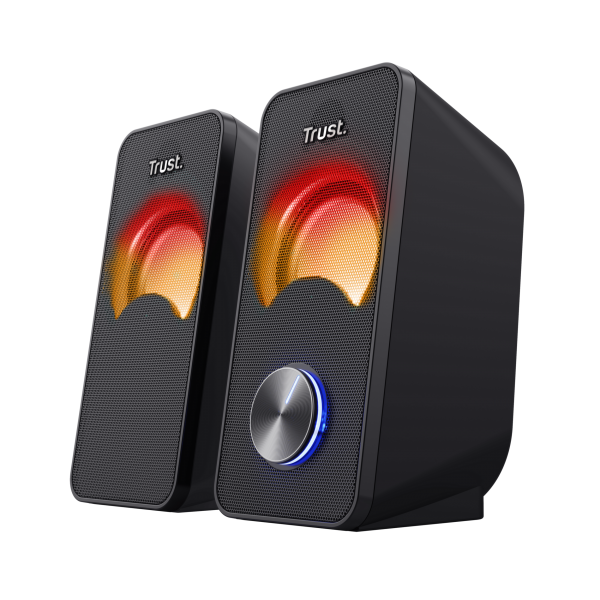 TRUST SET ALTOPARLANTI SPEAKERS 2.0 12W PICCO (6W RMS) ILLUMINATI LED RGB - ARYS - NERO [23120]