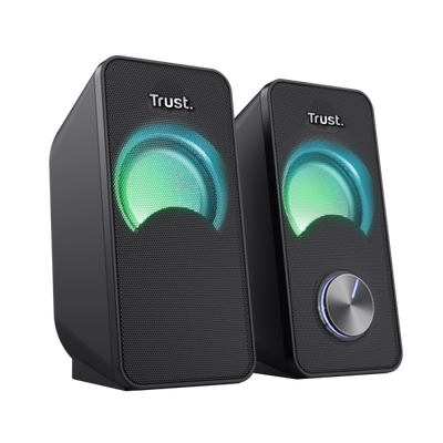 TRUST SET ALTOPARLANTI SPEAKERS 2.0 12W PICCO (6W RMS) ILLUMINATI LED RGB - ARYS - NERO [23120]