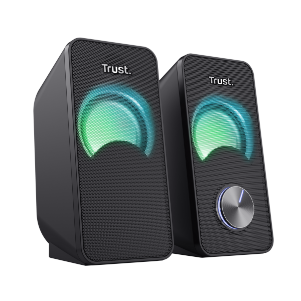 TRUST SET ALTOPARLANTI SPEAKERS 2.0 12W PICCO (6W RMS) ILLUMINATI LED RGB - ARYS - NERO [23120]