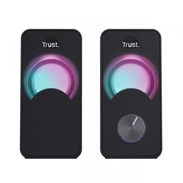 TRUST SET ALTOPARLANTI SPEAKERS 2.0 12W PICCO (6W RMS) ILLUMINATI LED RGB - ARYS - NERO [23120]