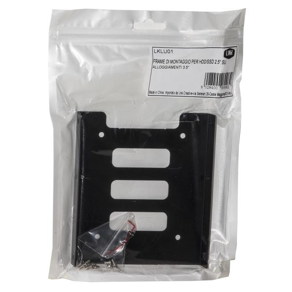 LINK FRAME DI MONTAGGIO PER HDD/SSD 2,5" SU ALLOGGIAMENTI 3,5" CON VITI [LKLU01]