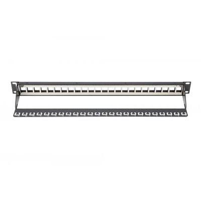 Digitus 1U Modular Patch Panel - Shielded - 24 Port - Blank - Rack Mount - Black [DN-91411]