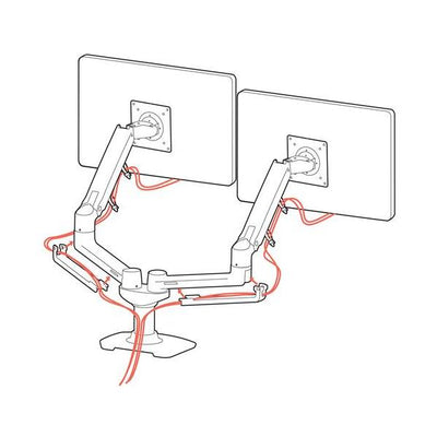 Ergotron LX Dual Side-by-Side Arm - Two Monitor Mount - Max. 27 inch screen - Matte Black [45-245-224]