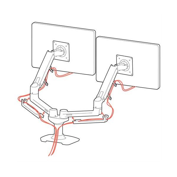 Ergotron LX Dual Side-by-Side Arm - Two Monitor Mount - Max. 27 inch screen - Matte Black [45-245-224]