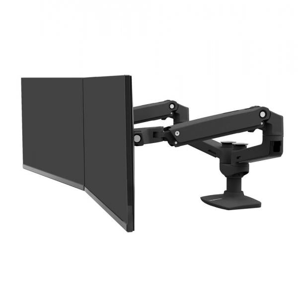 Ergotron LX Dual Side-by-Side Arm - Two Monitor Mount - Max. 27 inch screen - Matte Black [45-245-224]