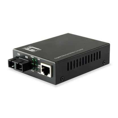 Level One RJ45 to SC Gigabit Media Converter - Single-Mode Fiber - 1310nm - 20km [GVT-2002]