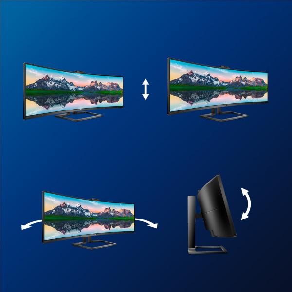 PHILIPS MONITOR CURVO 49 LED VA SUPERWIDE 32:9 5120X1440 5MS 450CDM, HDMI/DP/USB, WEBCAM, DOCKING STATION USB-C, MULTIMEDIALE [499P9H]