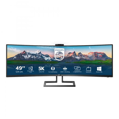 PHILIPS MONITOR CURVO 49 LED VA SUPERWIDE 32:9 5120X1440 5MS 450CDM, HDMI/DP/USB, WEBCAM, DOCKING STATION USB-C, MULTIMEDIALE [499P9H]