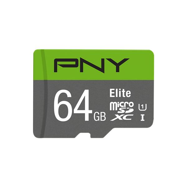 PNY Elite 64 GB MicroSDXC UHS-I Classe 10 [P-SDUX64U185GW-GE]