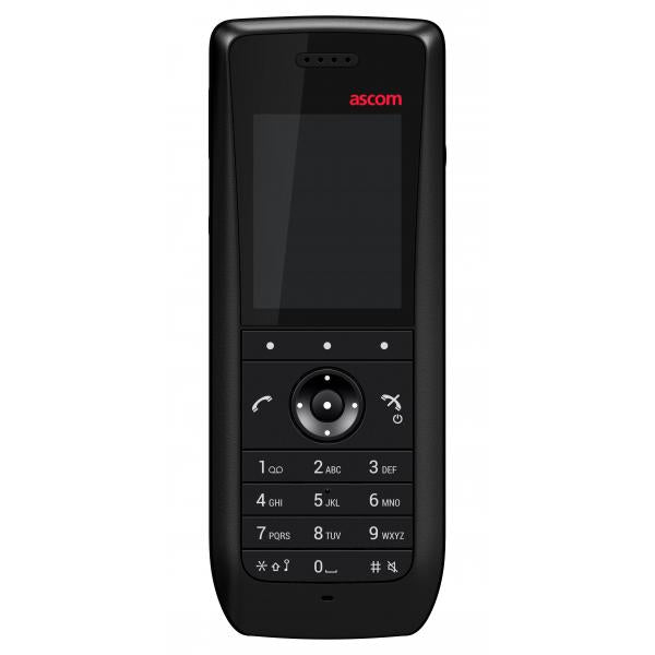 Ascom d63 Protector, Black cordless DECT, Bluetooth, display a colori, pulsante d'allarme [DH7-ADAA]