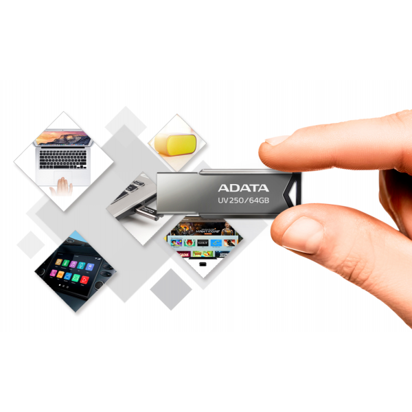 ADATA UV250 unità flash USB 16 GB USB tipo A 2.0 Argento [AUV250-16G-RBK]