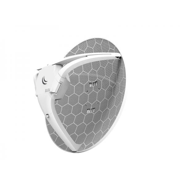 MikroTik, LHG R with 10.5dBi 60 degrees LTE directional antenna, 650MHz CPU, 64MB RAM, 2xLAN (one with PoE, OUT) miniPCI, e slot, Dual, SIM, RouterOS L3, outdoor enclosure, PSU, PoE injector, pole mon [RBLHGR]