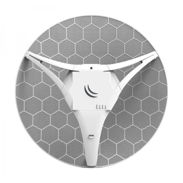 MikroTik, LHG R with 10.5dBi 60 degrees LTE directional antenna, 650MHz CPU, 64MB RAM, 2xLAN (one with PoE, OUT) miniPCI, e slot, Dual, SIM, RouterOS L3, outdoor enclosure, PSU, PoE injector, pole mon [RBLHGR]