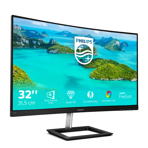 PHILIPS MONITOR CURVO 31,5 LED VA 16:9 QHD 4MS 250CDM, DP/HDMI [325E1C]