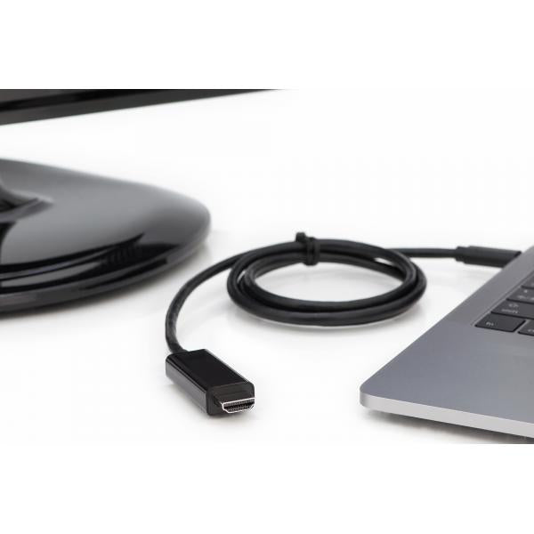 Digitus USB Type-C adapter cable - Type-C to HDMI A M/M - 5.0m - 4K/60Hz - 18GB - Black - gold [AK-300330-050-S]