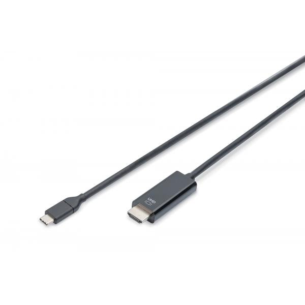 Digitus USB Type-C adapter cable - Type-C to HDMI A M/M - 5.0m - 4K/60Hz - 18GB - Black - gold [AK-300330-050-S]