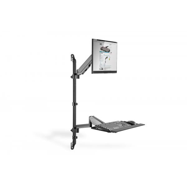 Digitus Sit-Stand Workstation wall single mount - Black [DA-90372]
