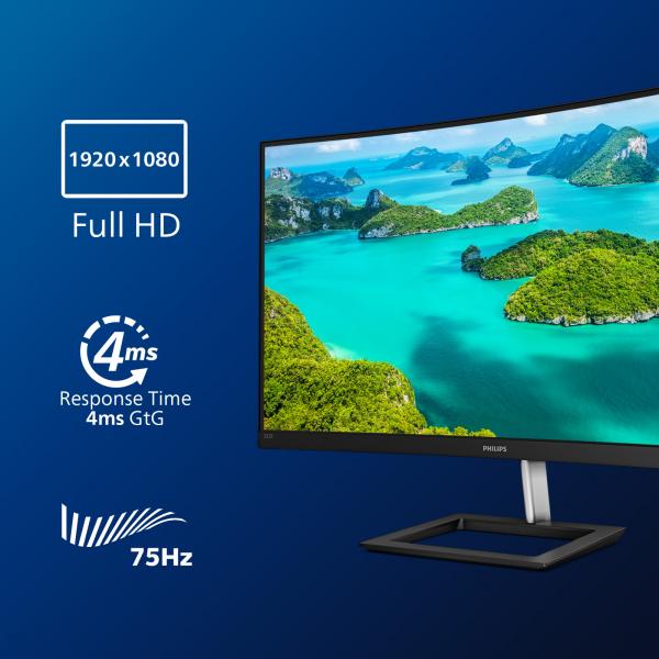 PHILIPS MONITOR 31,5 LED VA 16:9 FHD 4MS 250 CDM, VGA/DP/HDMI [322E1C]
