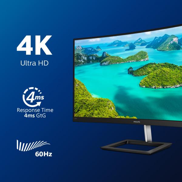 PHILIPS MONITOR CURVO 31,5 LED VA 4K UHD 3840X2160 4MS 250CDM, DP/HDMI, MULTIMEDIALE [328E1CA]