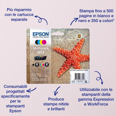 EPSON CARTUCCIA INK MAGENTA, STELLA MARINA, 603 [C13T03U34010]
