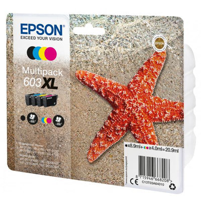 EPSON CART INK 603 XL MULTI PACK, NERO, GIALLO, CIANO, MAGENTA, SERIE STELLA MARINA [C13T03A64010]