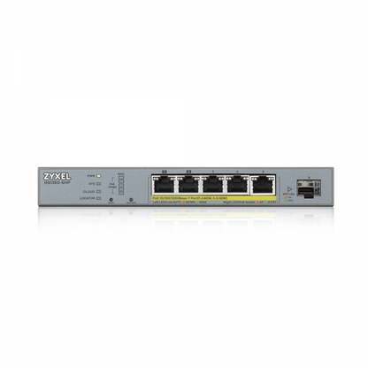 ZYXEL SWITCH MANAGED PER CCTV: 5 PORTE GIGABIT POE (BUDGET 60W) + 1 PORTA SFP, NFLEX [GS1350-6HP-EU0101F]