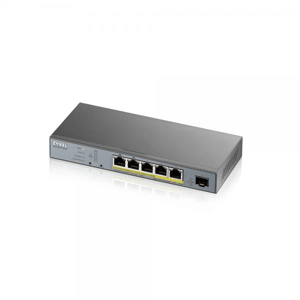 ZYXEL SWITCH MANAGED PER CCTV: 5 PORTE GIGABIT POE (BUDGET 60W) + 1 PORTA SFP, NFLEX [GS1350-6HP-EU0101F]